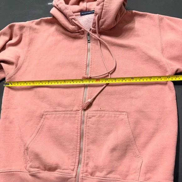 Brandy Melville Pink Zip Up Hoodie One Size Oversized Dusty Rose Full Zip - Picture 8 of 9
